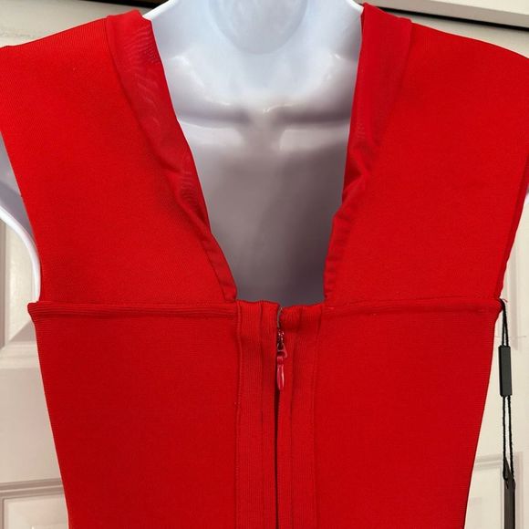 Free People  by ELLIATT Praise Mini Red Dress Stretch Ruched Slim Fit - Picture 6 of 11